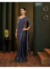 Blue Mohmanthan Carmella Zari and Sequins Embroidery Handwork Embroidery Work saree 5821